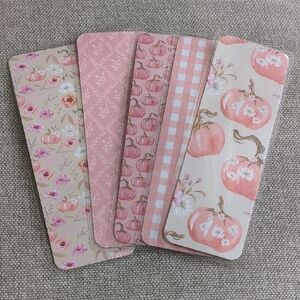 Set of Floral and Pumpkin Bookmarks